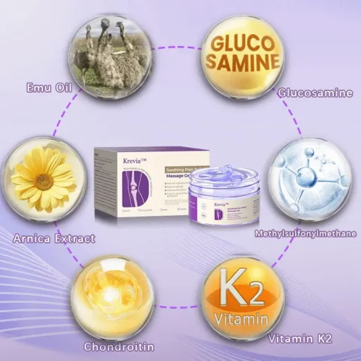 Krevia™Turmeric & Emu Oil Arthritis Soothing Pain Relief Massage Gel for Stiff Joints & Aches