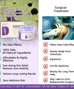 Krevia™Turmeric & Emu Oil Arthritis Soothing Pain Relief Massage Gel for Stiff Joints & Aches